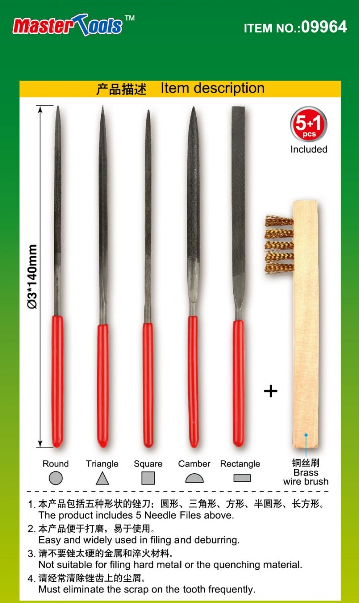 Trumpeter 09964 Assorted needle files set (Middle-Toothed)-3*140mm – Bild 3
