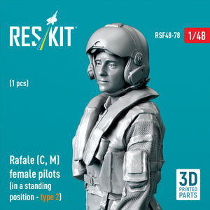 RESKIT RSF48-0078 Rafale (C, M) female pilot (in a standing position - type 2) (1 pcs) (3D Printed) 1/48 – zdjęcie 2
