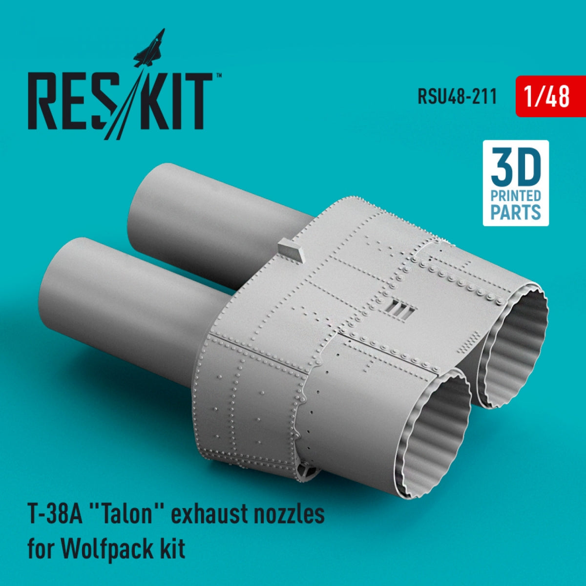 TUYAUX D'ÉCHAPPEMENT RESKIT RSU48-0211 T-38A « TALON » POUR MAQUETTE WOLFPACK (IMPRIMÉS EN 3D) 1/48 