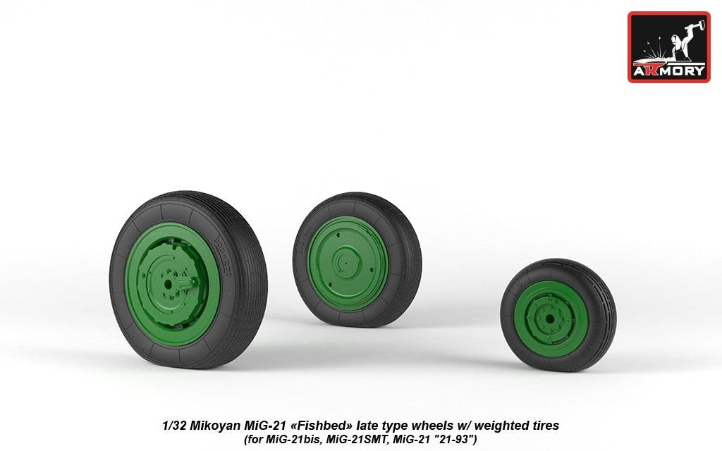 Armory Models AW32011 Mikoyan MiG-21 Fishbed wheels w/ weighted tires, late 1/32 – zdjęcie 7