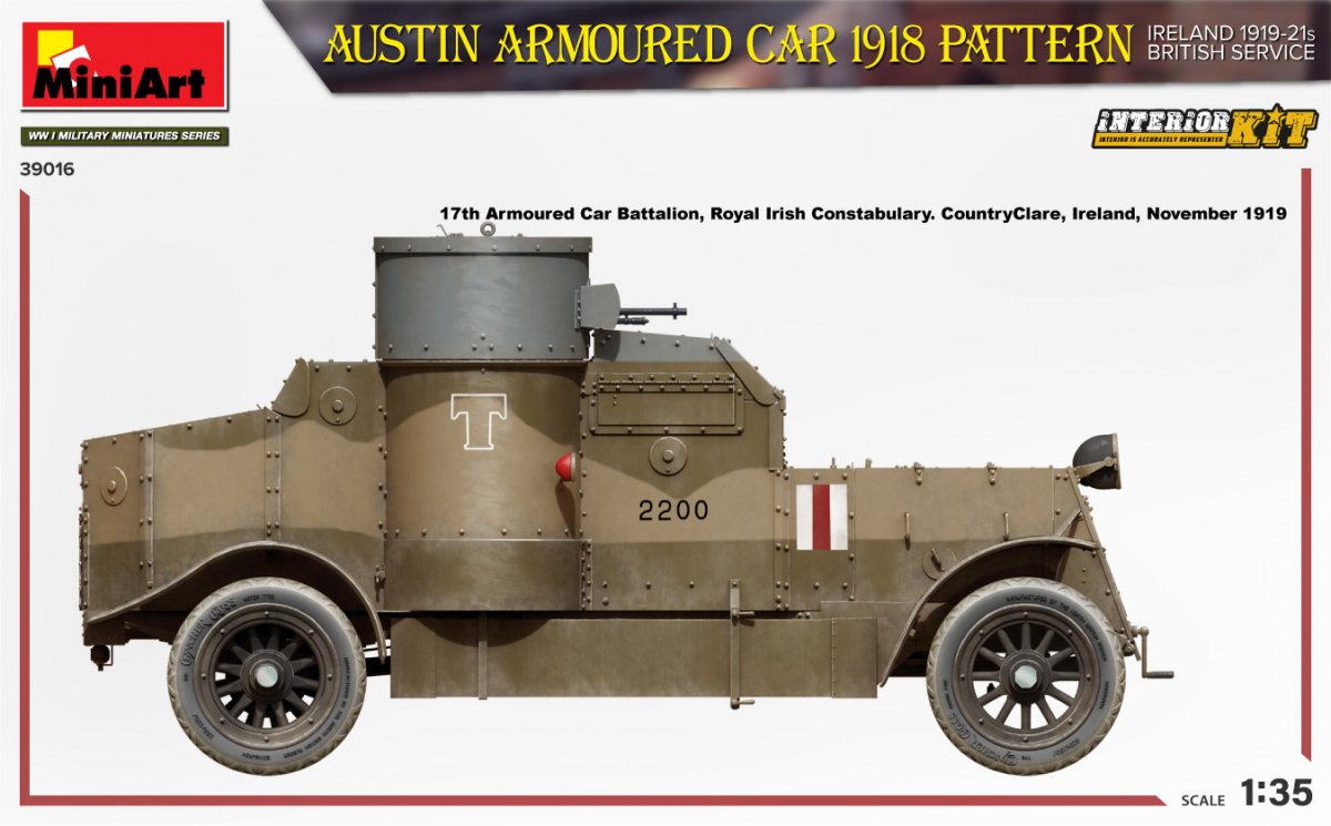 MiniArt 39016 AUSTIN ARMOURED CAR 1918 PATTERN. IRELAND 1919-21. BRITISH SERVICE. INTERIOR KIT 1/35 – zdjęcie 7