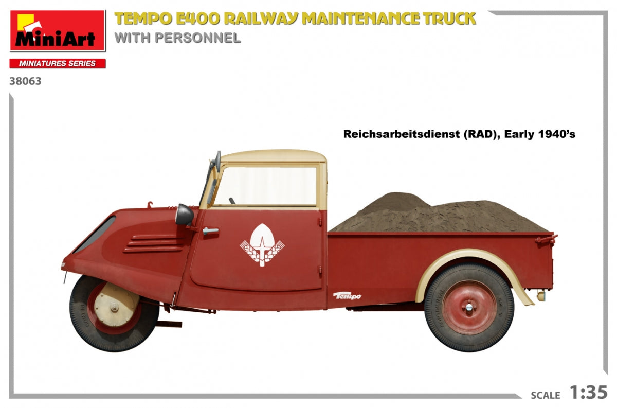 MiniArt 38063 Tempo E400 railway maintenance truck with personnel 1/35 – zdjęcie 7