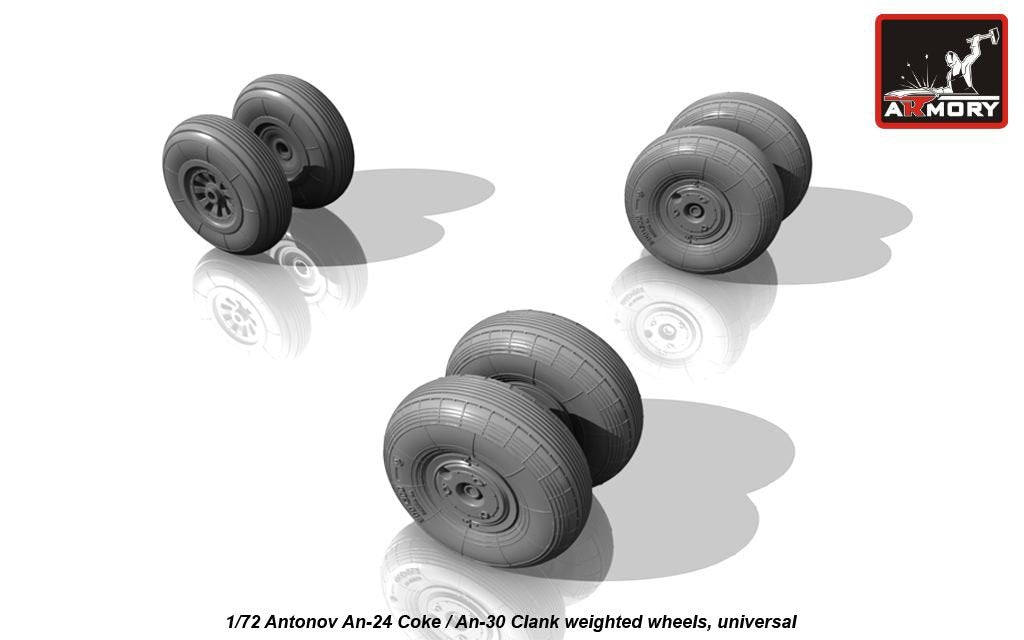 Armory Models AW72028 Antonov An-24 Coke / An-30 Clank wheels 1/72 – zdjęcie 2
