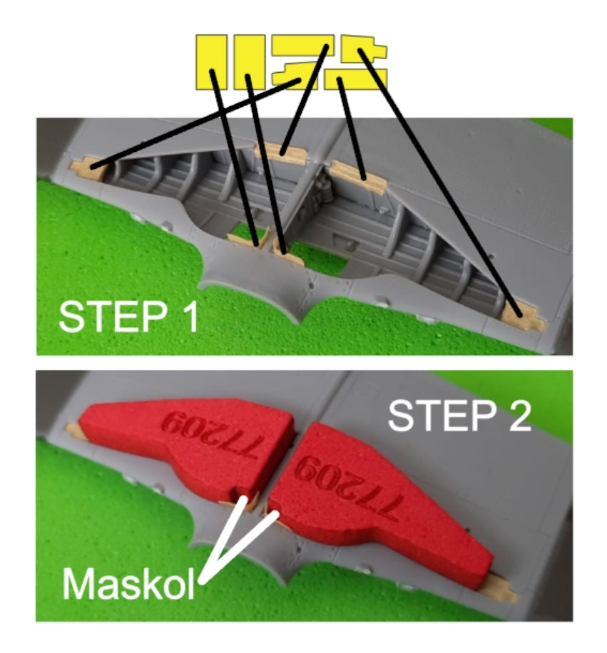 Omask 77209 P-51 B/C Mustang wheel bay plugs (for Arma Hobby) 1/72 – zdjęcie 3