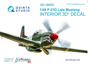 Quinta Studio QD48069 P-51D (Late) 3D-Printed &amp;amp; coloured Interior on decal paper (for Eduard kit) 1/48