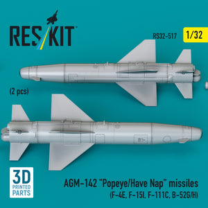 RESKIT RS32-0517 AGM-142 &amp;quot;Popeye/Have Nap&amp;quot; missiles (2 pcs) (3D Printed) 1/32 – zdjęcie 3