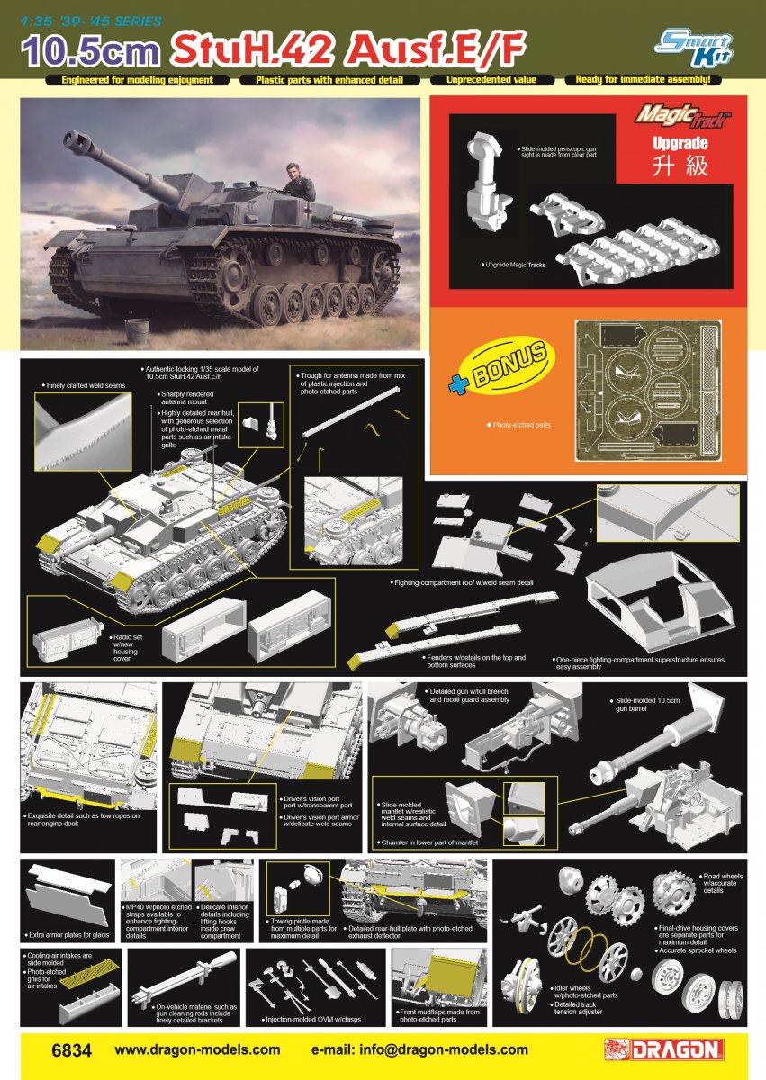Dragon 6834 10.5cm StuH.42 Ausf.E/F 1/35 – zdjęcie 2