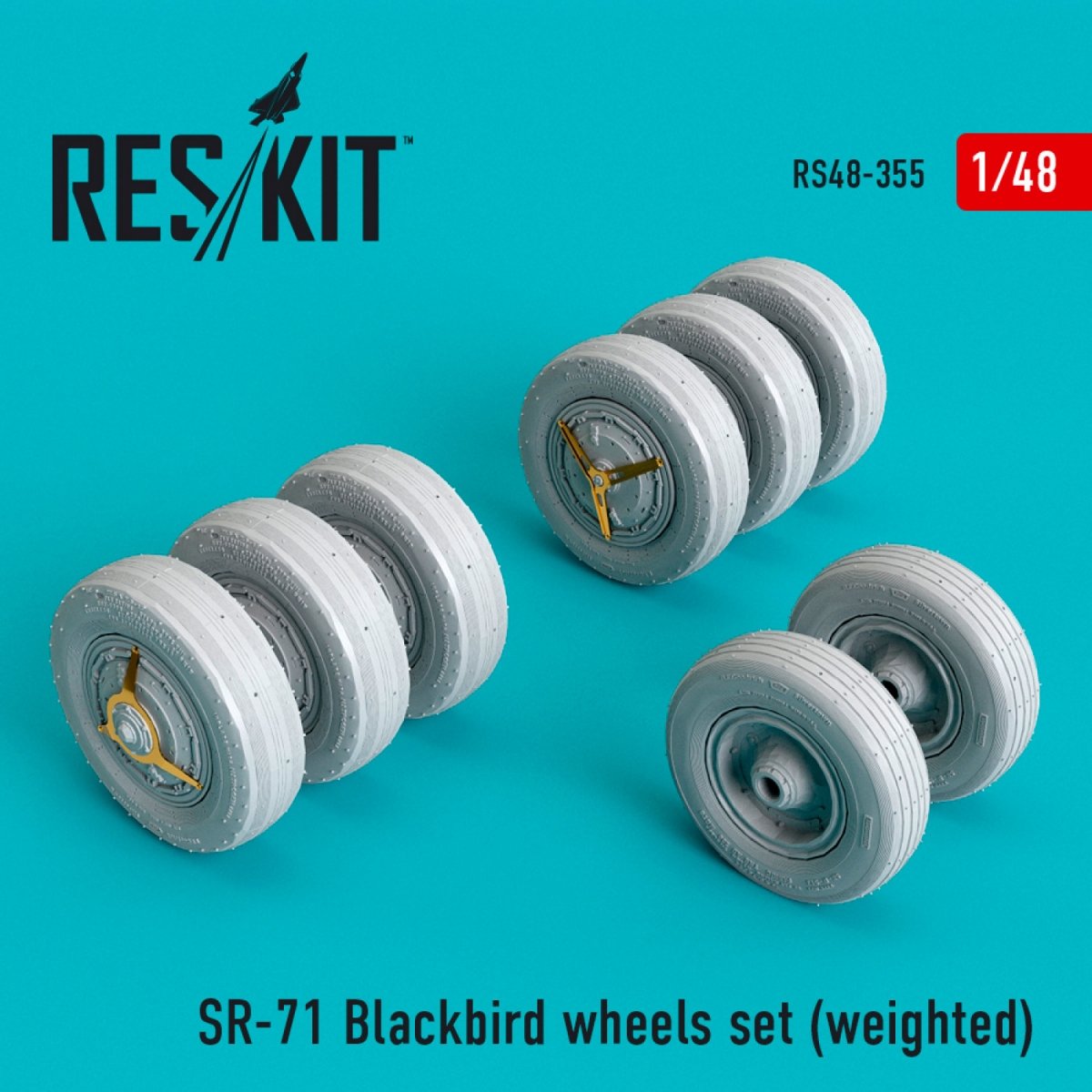 RESKIT RS48-0355 SR-71 "BLACKBIRD" WHEELS SET (WEIGHTED) 1/48