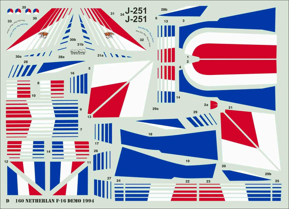 ModelMaker Decals D48160 Dutch F-16 Demo 1994 1/48 – zdjęcie 4