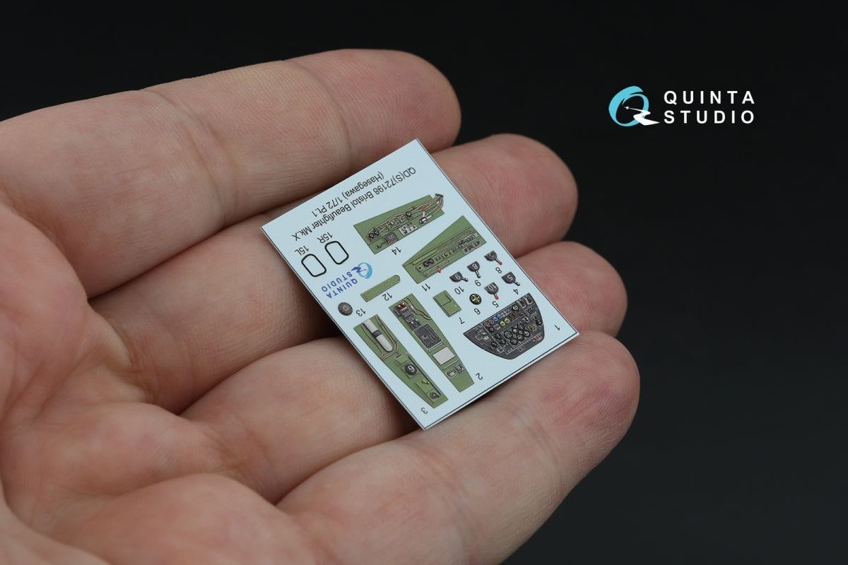 Quinta Studio QDS-72198 Bristol Beaufighter Mk.X 3D-Printed &amp;amp; coloured Interior on decal paper (Hasegawa) (small version) 1/72 – immagine 4