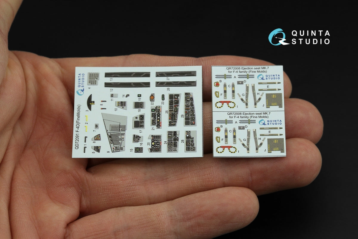 Quinta Studio QD72091 F-4D 3D-Printed &amp;amp; coloured Interior on decal paper (Fine Molds) 1/72 – zdjęcie 6