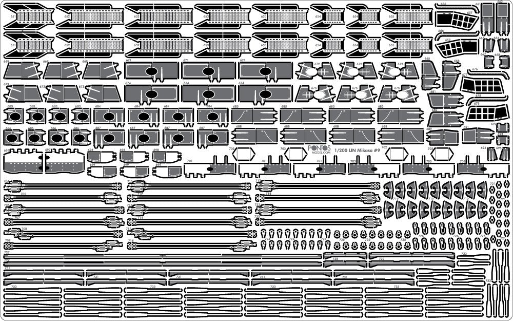 Pontos 23008F1 IJN MIKASA 1905 Detail Up Set 1/200 – zdjęcie 32