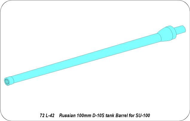 Aber 72L-42 Lufa 100 mm do SU-100 / Russian 100 mm Barrel for SU-100 1/72 – Bild 6
