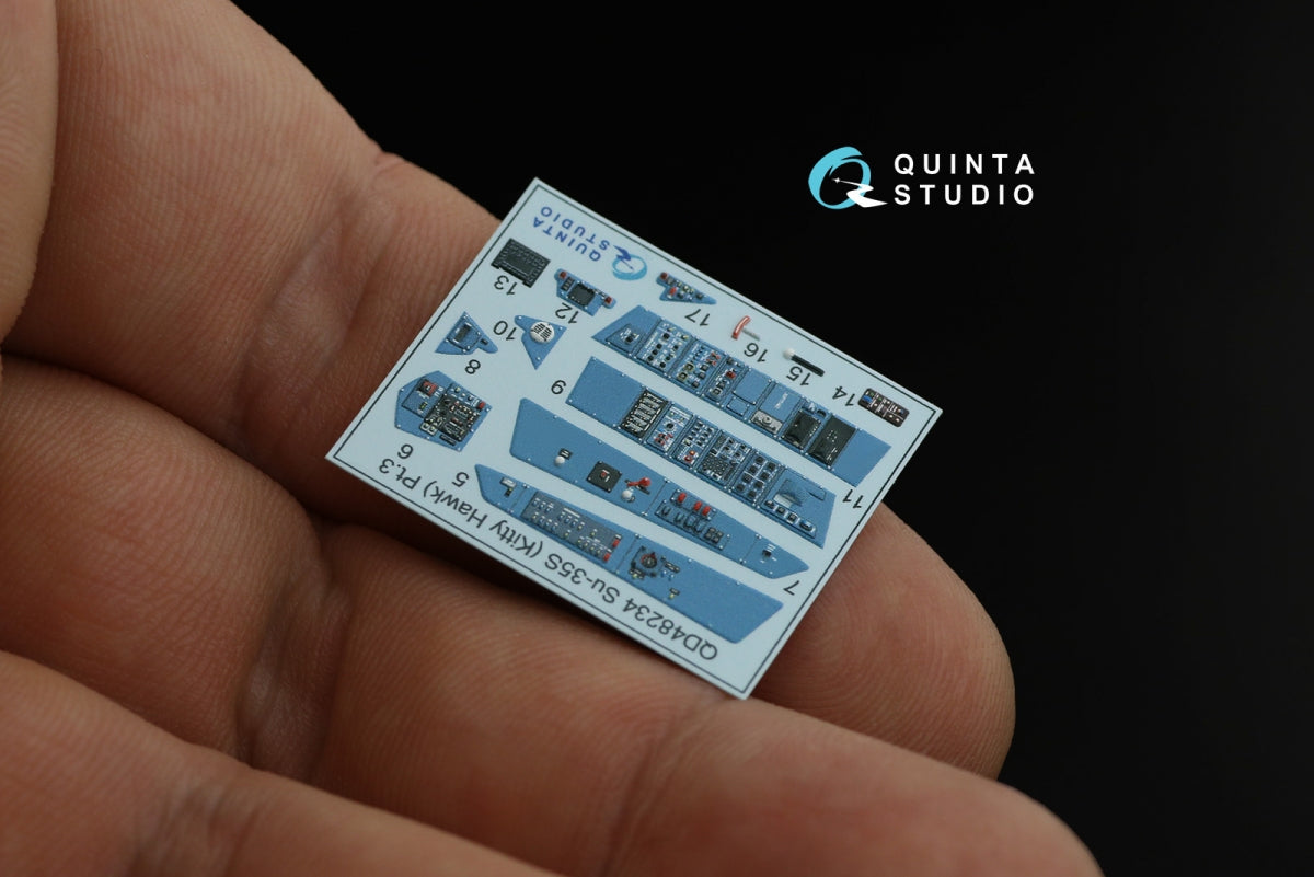 Quinta Studio QD48234 Su-35S 3D-Printed &amp;amp; colored Interior on decal paper (KittyHawk) 1/48 – image 6