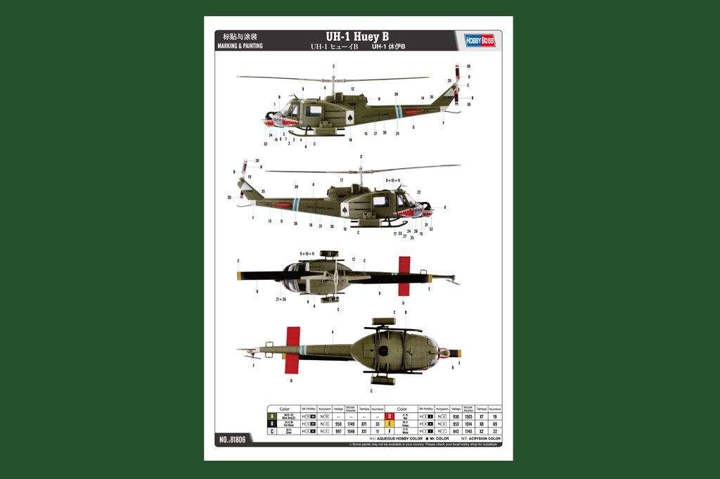 Hobby Boss 81806 UH-1 Huey B 1/18 – zdjęcie 3