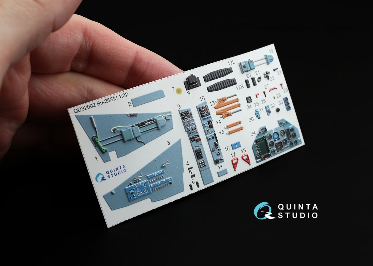 Quinta Studio QD32002 Su-25SM 3D-Printed &amp;amp; colored Interior on decal paper (for Trumpeter kit) 1/32 – image 6