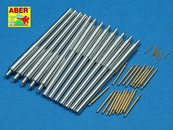Aber 350L-51 Jeu de canons 356 mm x 12 ; 127 mm x 20 ; 28 mm x 8 pour cuirassés de classe Arizona (1/350)