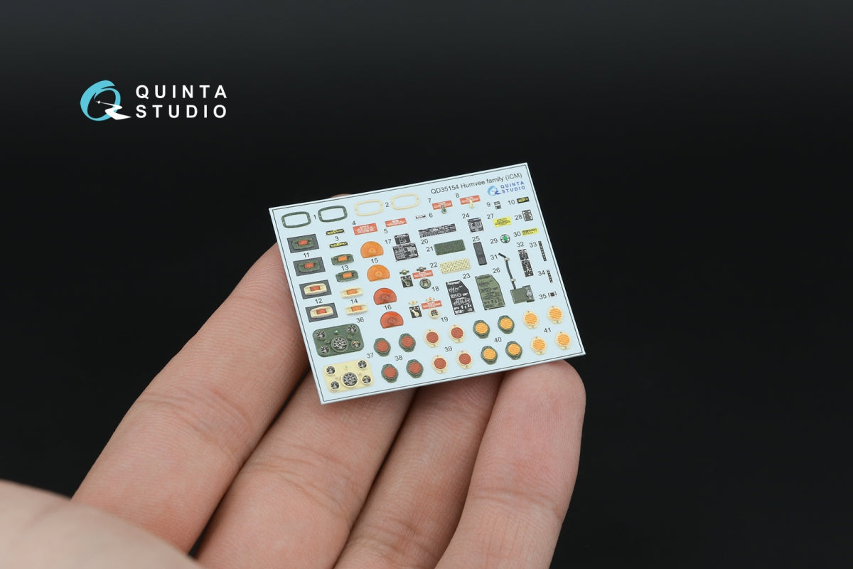 Quinta Studio QD35154 Humvee family 3D-Printed &amp;amp; coloured Interior on decal paper (ICM) 1/35 – zdjęcie 11
