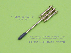 Master AM-32-092 AH-64 Apache - M230 Chain Gun barrel (30mm), Pitot Tubes and tail antenna (resin, PE and turned parts) 1/32 – zdjęcie 5