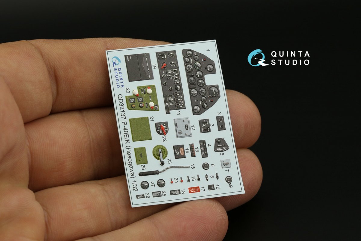 Quinta Studio QD32137 P-40E/K 3D-Printed &amp;amp; coloured Interior on decal paper (Hasegawa) 1/32 – zdjęcie 4
