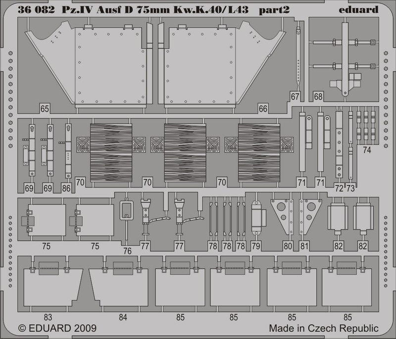 Eduard 36082 Pz. IV Ausf. D Quarter K.40/ L43 75mm 1/35 Dragon