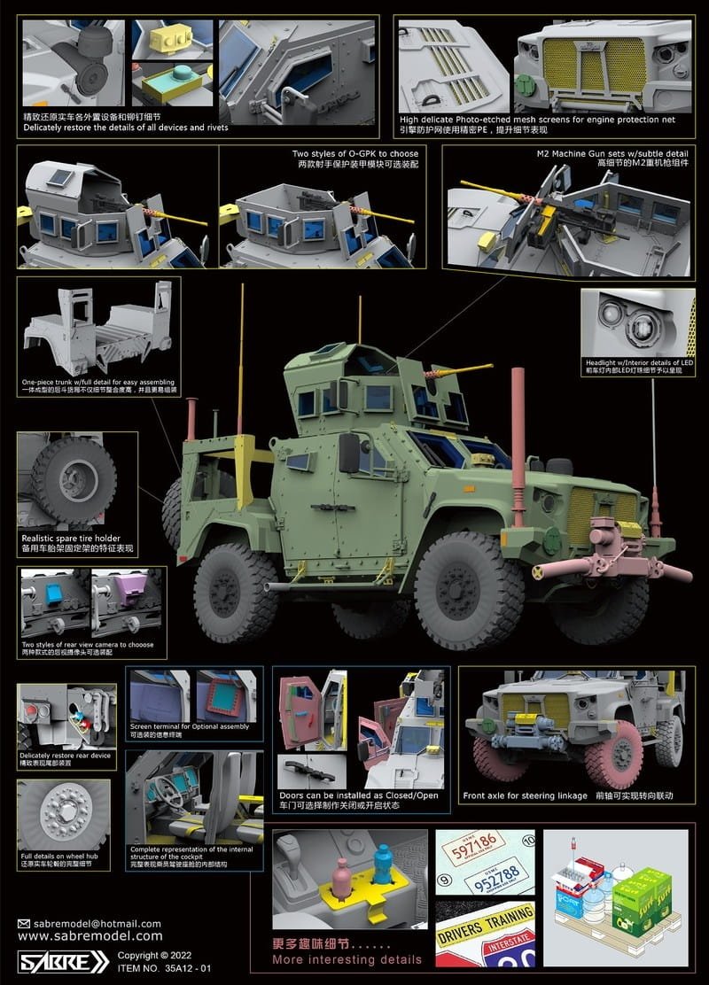 Sabre 35A12-DLX JLTV M1278 Heavy Guns Carrier - Deluxe Edition 1/35 – zdjęcie 4