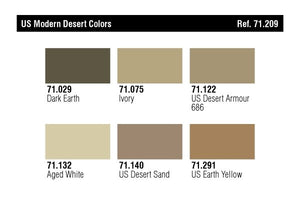 Vallejo 71209 US Modern Desert Colors (6x17ml) – zdjęcie 2