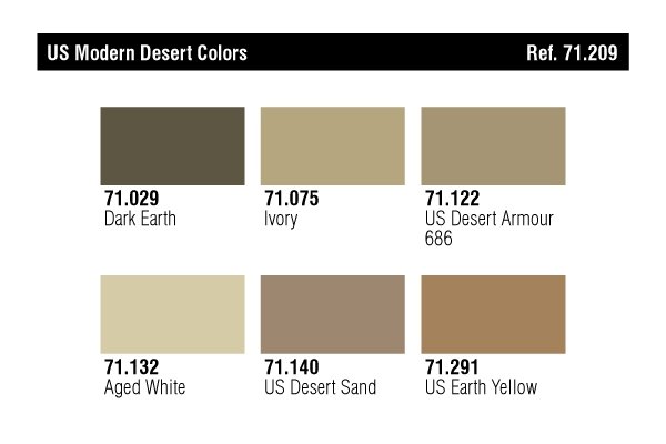 Vallejo 71209 US Modern Desert Colors (6x17ml) – zdjęcie 2