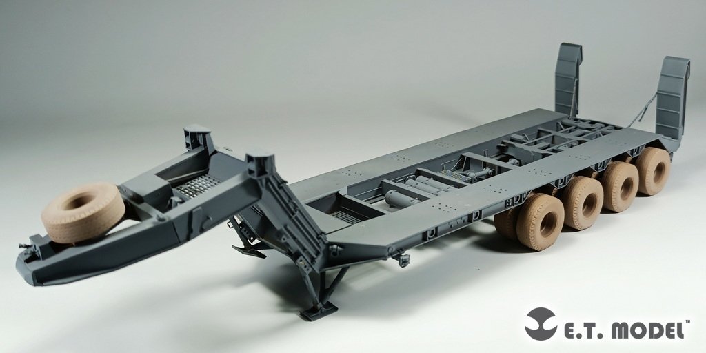 E.T. Model P35-119 US M747 Heavy Equipment Semi-Trailer Sagged wheels For Meng Kit 1/35 – zdjęcie 4