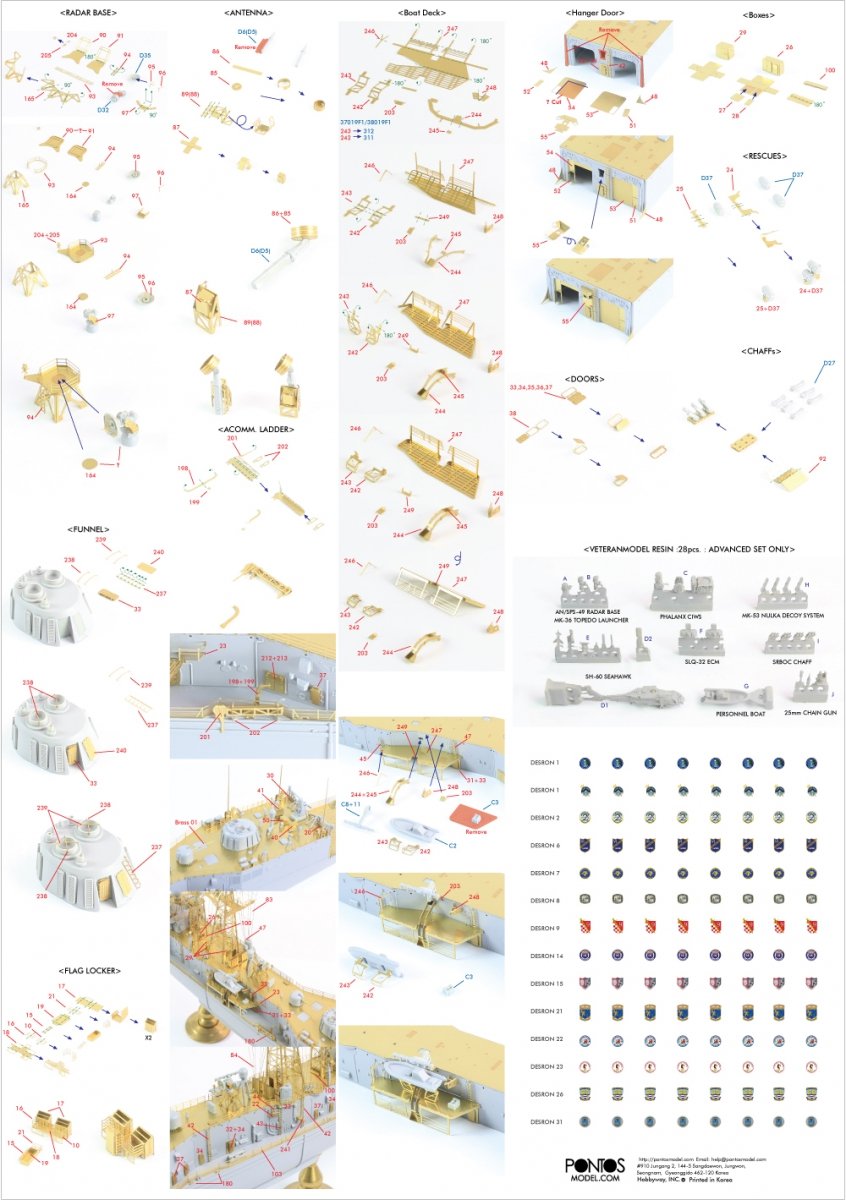 Pontos 35019F1 USS FFG Oliver Hazard Perry Class Long Hull Detail Up Set 1/350 – zdjęcie 3