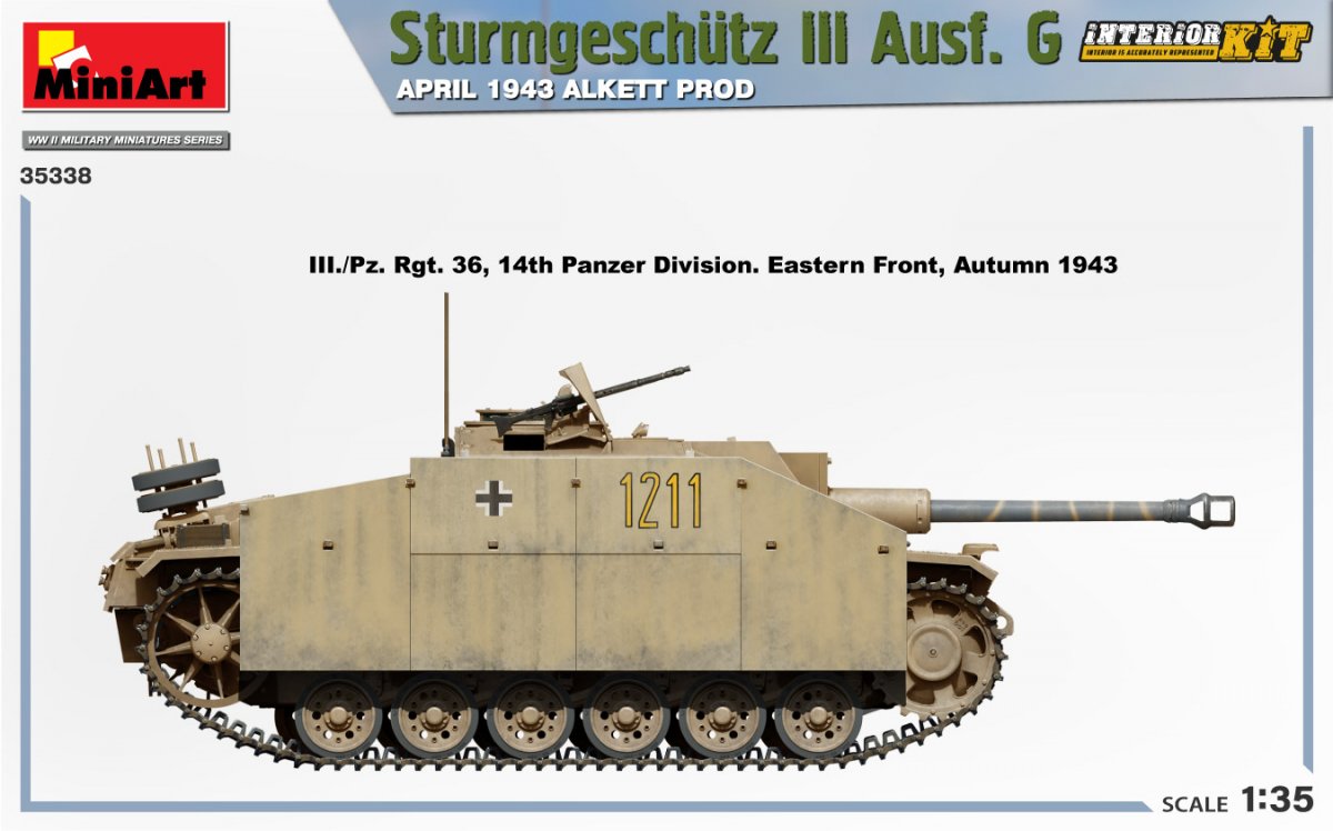Mini Art 35338 Sturmgeschutz III Ausf. G APRIL 1943 ALKETT PROD. INTERIOR KIT 1/35 – image 6