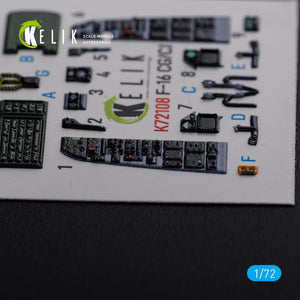 KELIK K72108 F-16 CG/CJ interior 3D decals for Academy kit 1/72 – zdjęcie 3