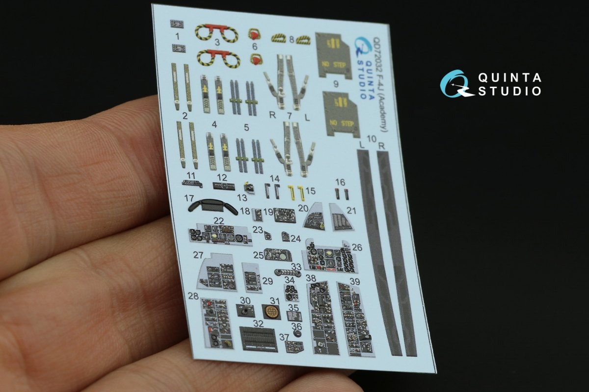 Quinta Studio QD72032 F-4J 3D-Printed &amp;amp; coloured Interior on decal paper (for Academy kit) 1/72 – zdjęcie 2