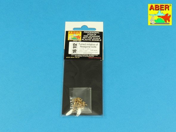 Aber 16112 Turned Hexagonal bolts (1,34x2,60mm) x 30 pcs. 1/16 – immagine 3