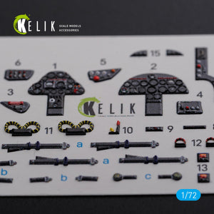 KELIK K72093 Folland Gnat T.1 interior 3D decals for Airfix kit 1/72 – zdjęcie 3