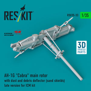 RESKIT RSU35-0033 AH-1G "Cobra" main rotor with dust and debris deflector (sand shields) late version for ICM kit (3D Printed) 1/35