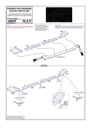 Aber 35A017 Ailes pour voitures Ferdynand / Elefant, VK-4501 (1/35) – image 4