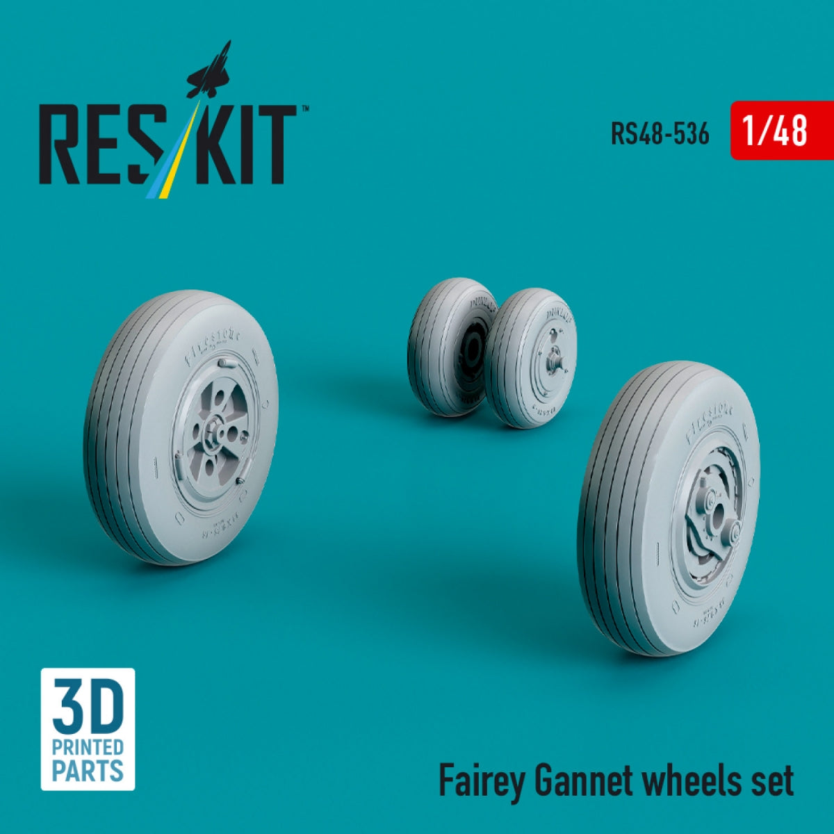 RESKIT RS48-0536 Fairey Gannet wheels set (3D Printed) 1/48 – image 3