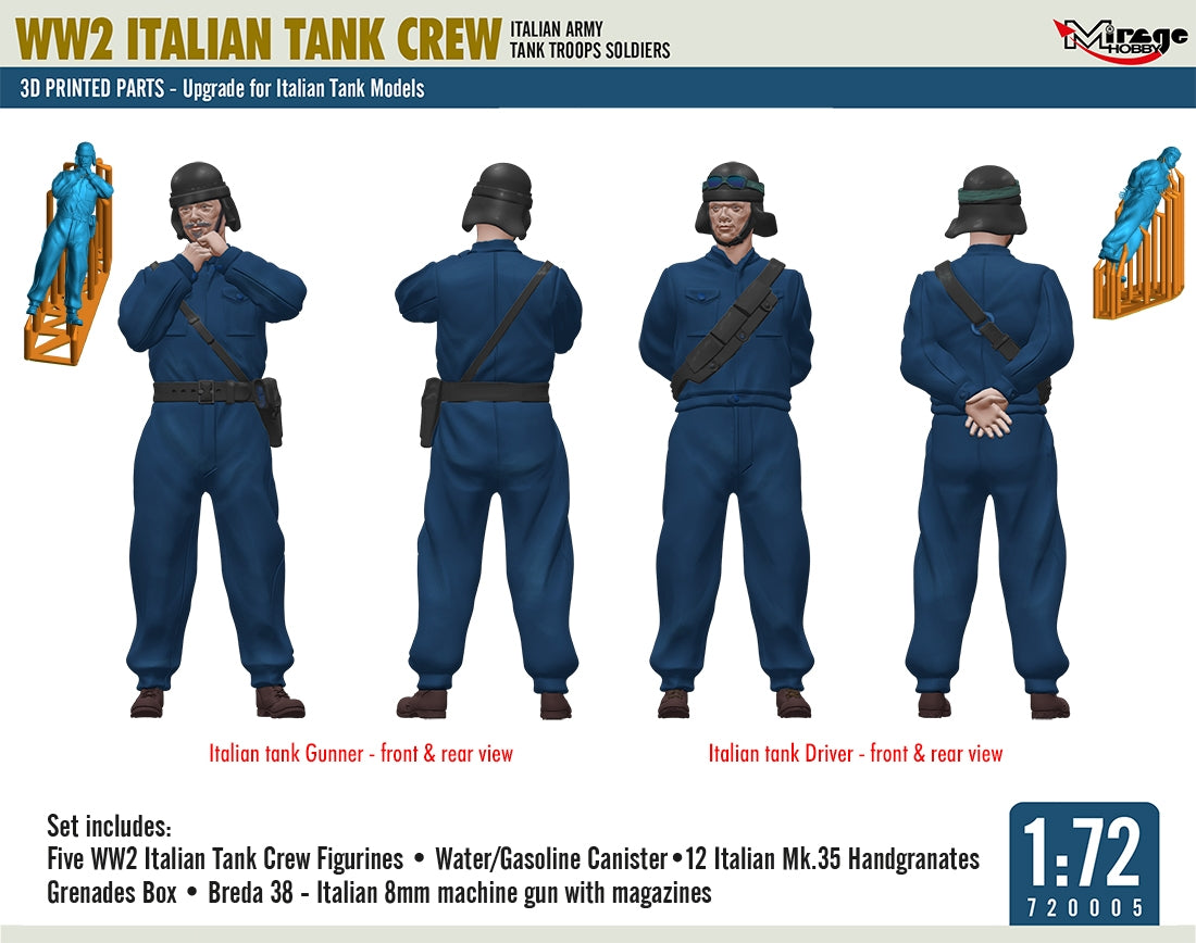 Mirage Hobby 720005 Italian Tank Crew 3D Print 1/72 – zdjęcie 2