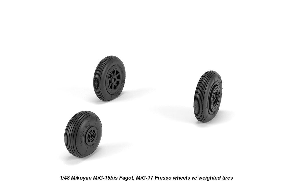 Armory Models AW48033 Mikoyan MiG-15bis Fagot (late) / MiG-17 Fresco wheels w/ weighted tires 1/48