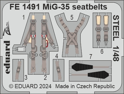 Eduard FE1491 MiG-35 Seatbelts STEEL HOBBY BOSS 1/48