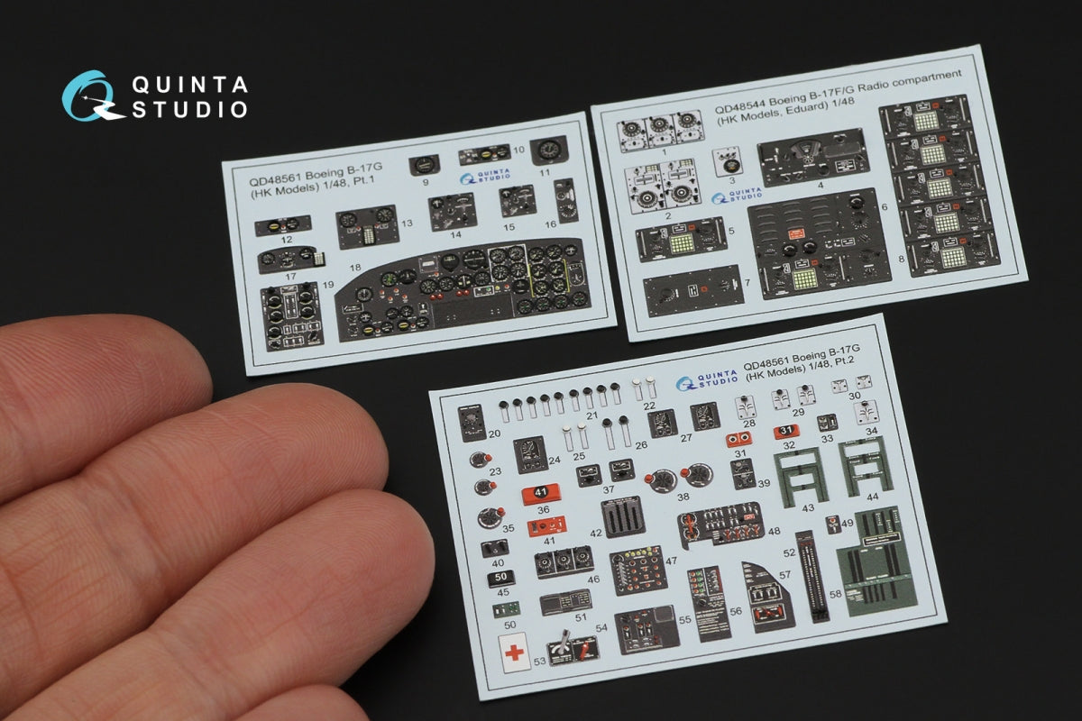 Quinta Studio QDS-48561 Boeing B-17G 3D-Printed &amp;amp; colored Interior on decal paper (HK models) (small version) 1/48 – image 2