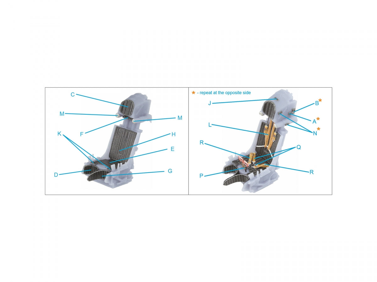 Quinta Studio QR+48068 K-36L (early) ejection seat (for Su-25 aircraft until 2007) (All kits) 1/48 – image 9