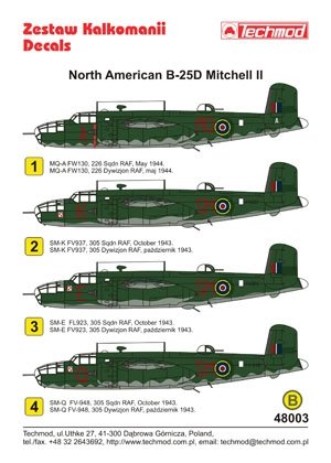 Techmod 48003 - North American B-25D Mitchell II 1/48 – Bild 2