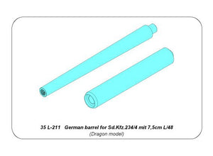 Aber 35L-211 German barrel for Sd.Kfz.234/4 mit 7.5cm L/48 (1/35) – image 8