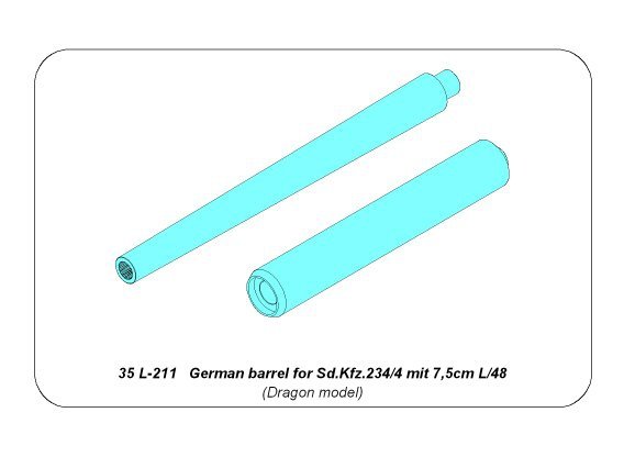 Aber 35L-211 German barrel for Sd.Kfz.234/4 mit 7.5cm L/48 (1/35) – image 8