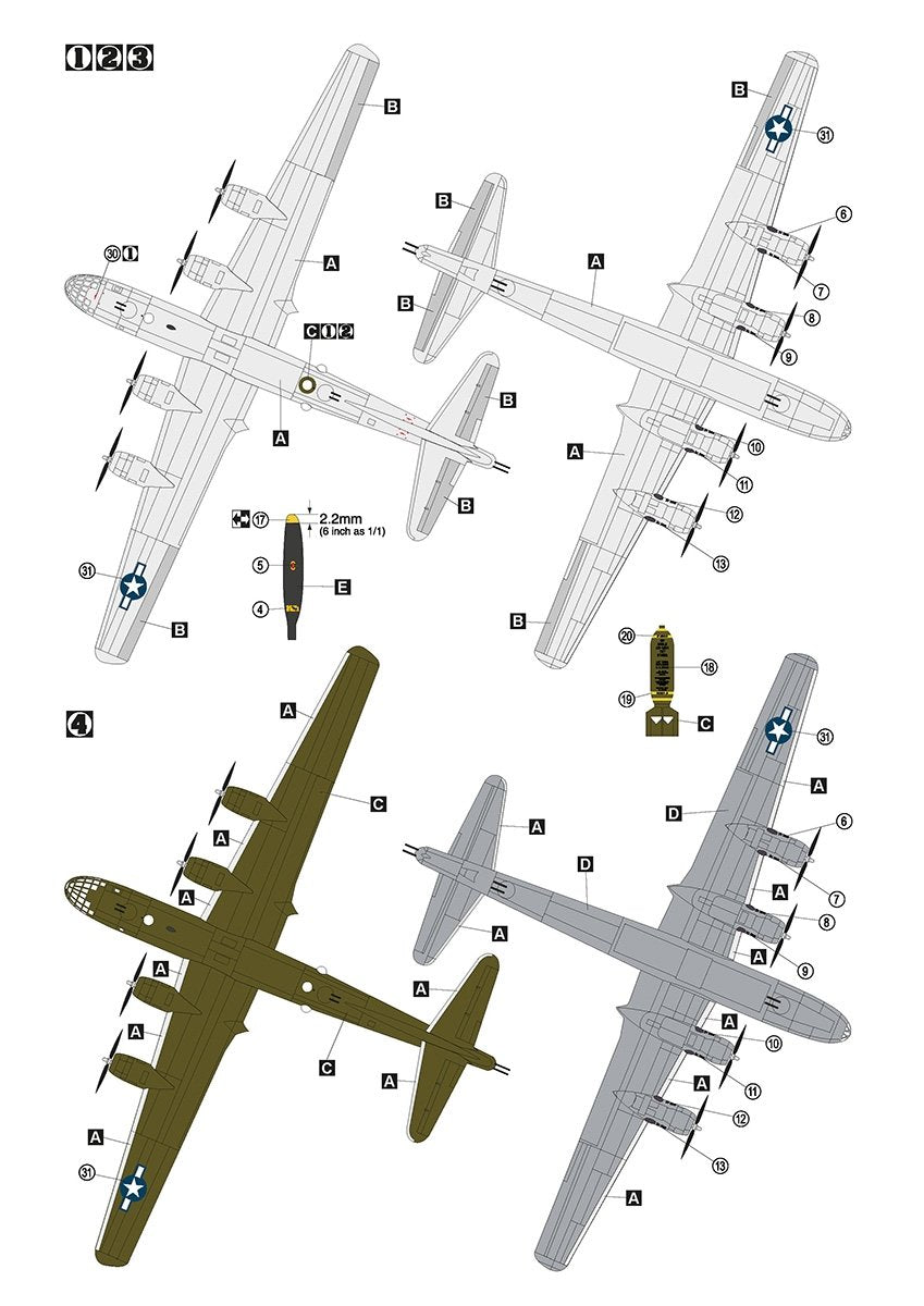 Hobby 2000 72070 B-29 Superfortress ( ACADEMY + CARTOGRAF + MASKI ) 1/72 – zdjęcie 4