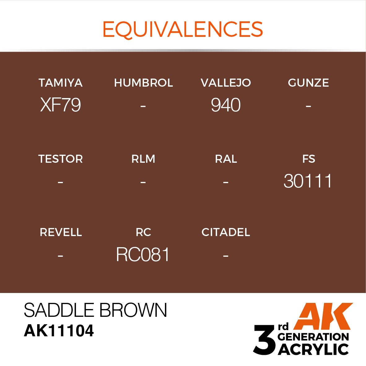 AK Interactive AK11104 SADDLE BROWN – STANDARD 17ml – image 3