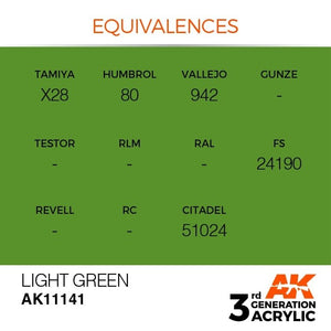 AK Interactive AK11141 LIGHT GREEN – STANDARD 17ml – zdjęcie 3