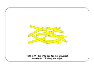 Aber 350L-07 Set of 12 pcs 127 mm universal barrels for US Navy ships (1/350) – image 8
